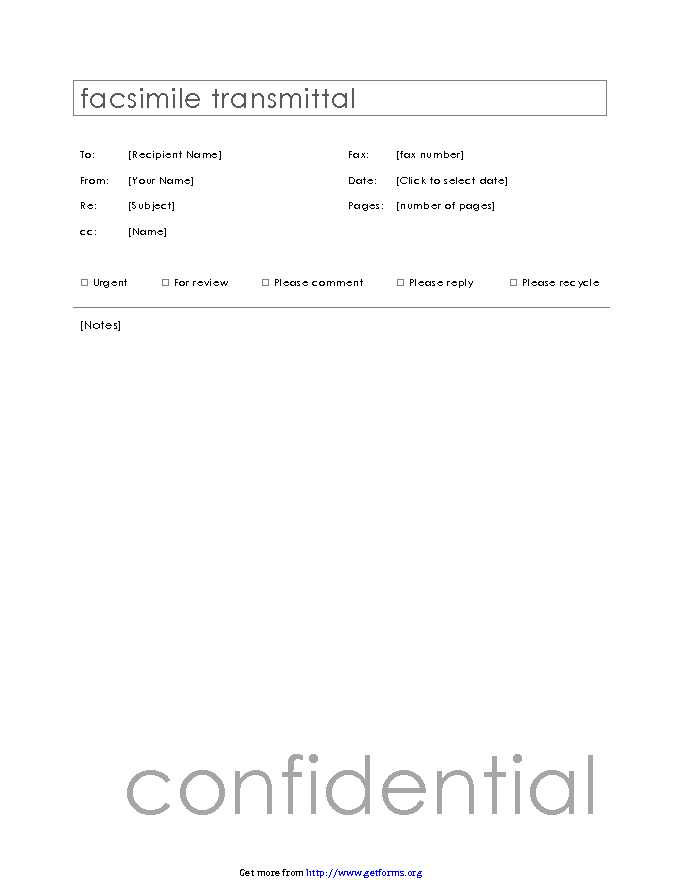 Confidential Fax Cover Sheet 2