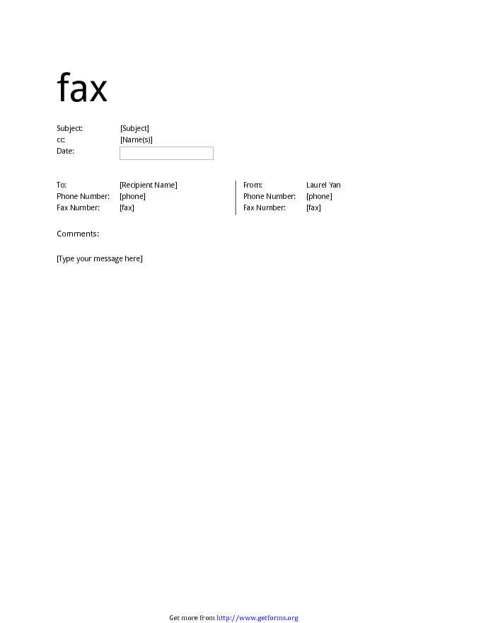 Fax Cover Sheet (Informal)