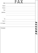 Fax Cover Sheet for Resume 3 form