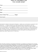 Health Information Fax Cover Sheet form