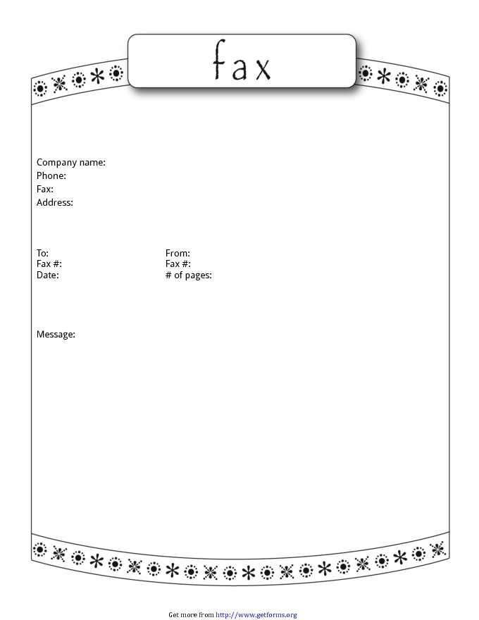Cute Fax Cover Sheet 3