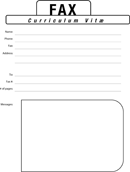 Fax Cover Sheet for CV 3 form