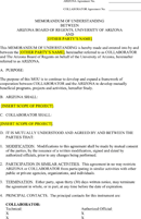Arizona Memorandum of Understanding Template form