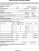 General Application for Employment Form form