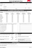 Kmart Application Form form
