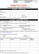 Target Application Form form
