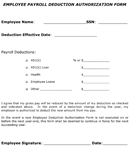 Employee Payroll Deduction Authorization Form form