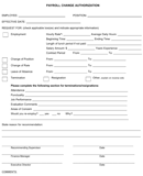Payroll Change Template form