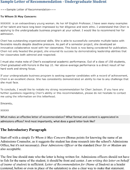 Sample Letter of Recommendation For Undergraduate Student form