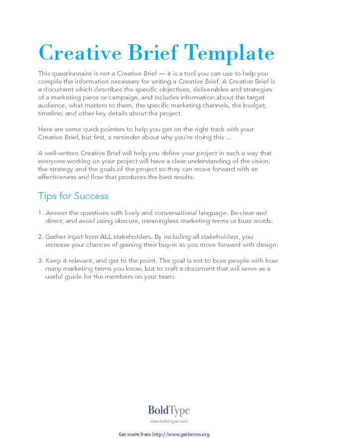 Creative Brief Template 3