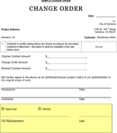 Change Order Sample form