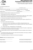 Work Experience USA Participant 2-Week Notice Form form