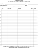 Club Sign up Sheet Template form