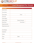 Event Management Plan Tempate form