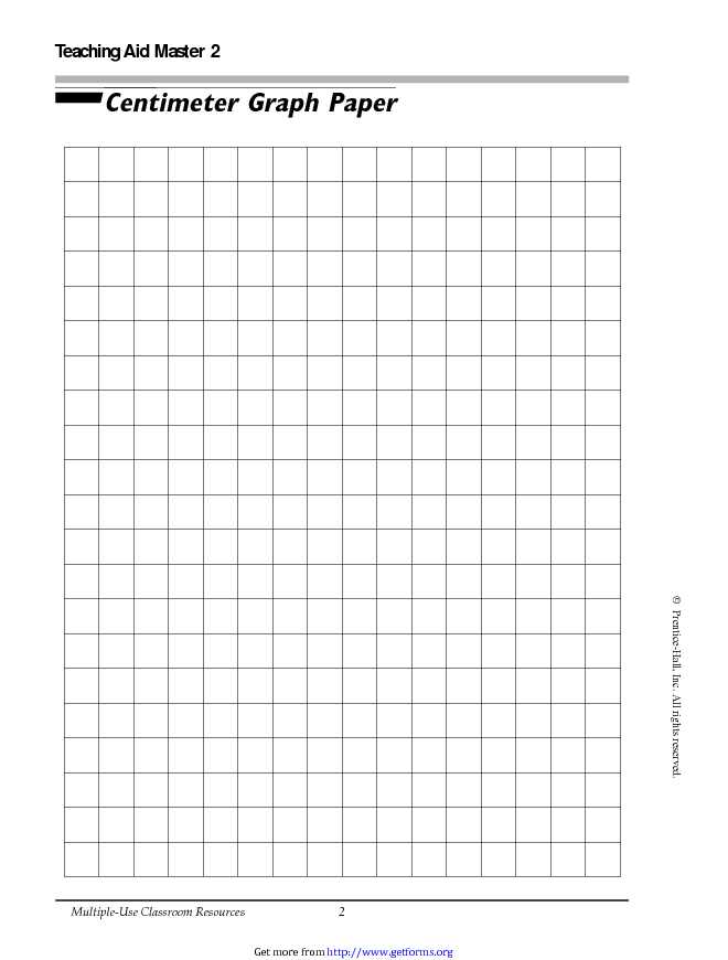 One Centimeter Graph Paper