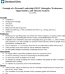 Personal SWOT Analysis Example form
