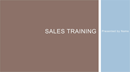 Business Sales Training Presentation form