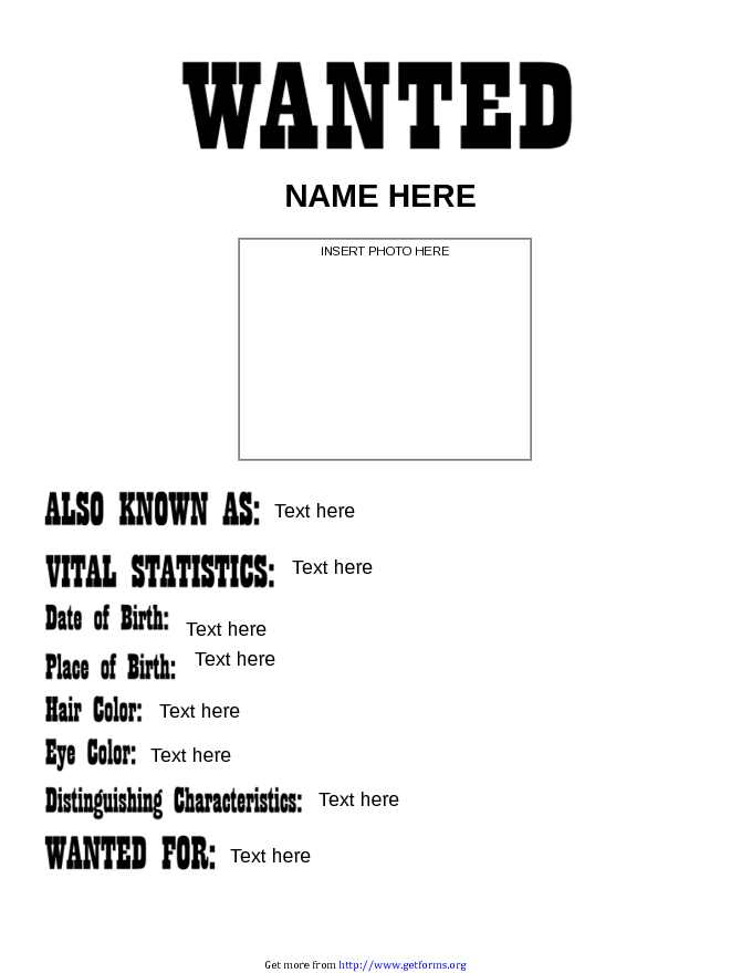 Wanted Poster Template 3