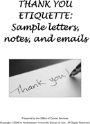 Sample Thank You Letters ,Notes And Emails form