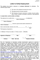 Employment Verification Form Template form