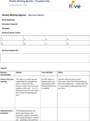 Weekly Agenda Template form