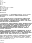 Letter of Intent for Graduate Program form