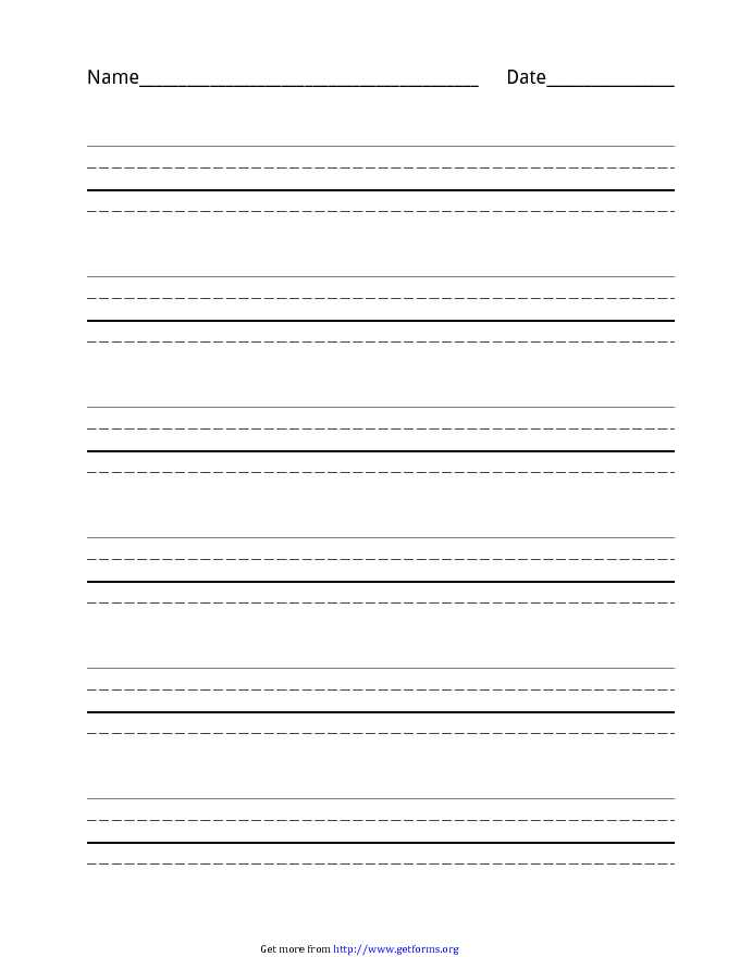 Four Lined Paper Template
