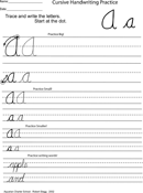 Cursive Letters Chart 1 form