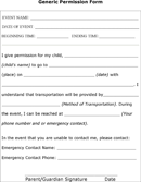 Sample Permission Form form