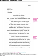 MLA Annotated Bibliography Example form