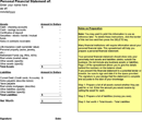 Simple Personal Financial Statement form
