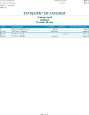 Statement of Account Template 3 form