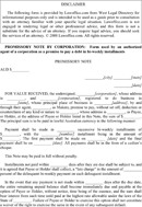 Promissory Note By Corporation form