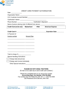 Credit Card Payment Authorization Template 2 form
