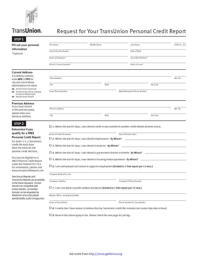 Annual Credit Report Request Template 2