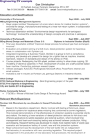Engineering CV Example form