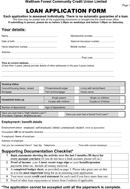 Loan Application Form 3 form