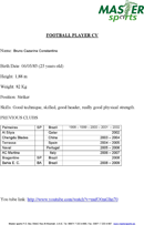 Football Player CV form