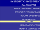 Investment Calculator Excel form