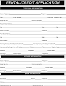Basic Rental Application Form form