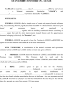 Standard Commercial Lease form