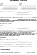 Equine Lease Agreement form