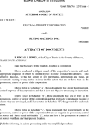 Sample Affidavit of Documents form