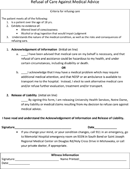 Refusal Of Care Against Medical Advice Download Medical Forms