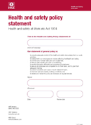 Health and Safety Policy Statement 1 form