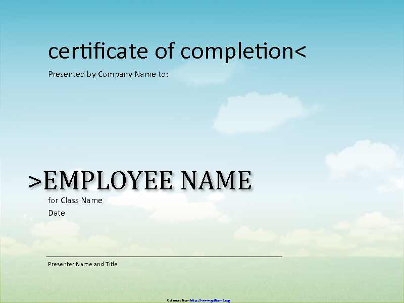 Certificate of Completion Template 2