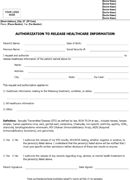 Authorization to Release Healthcare Information form