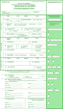 Blank Birth Certificate Form form