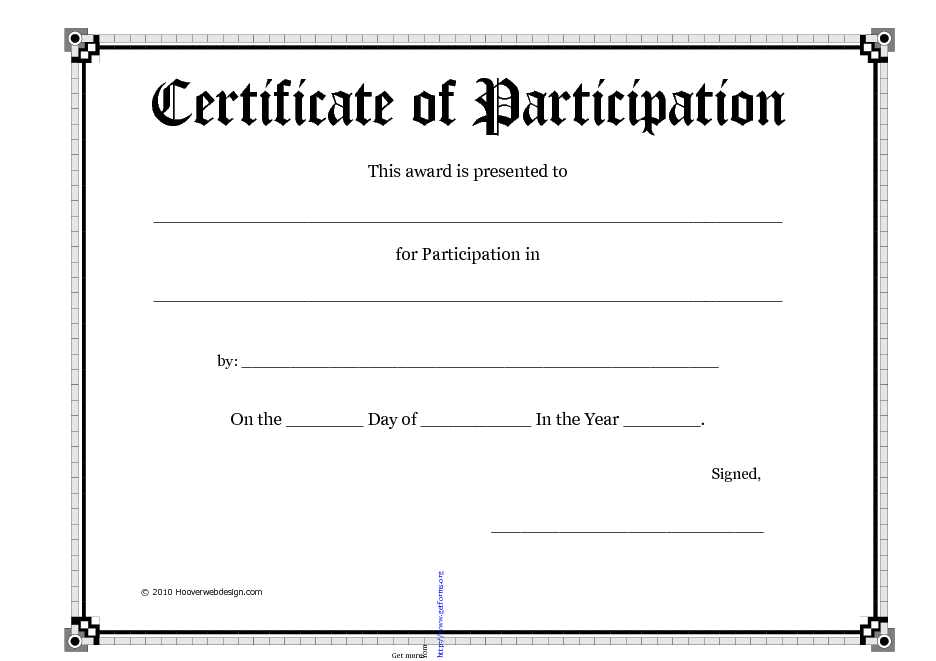 Certificate of Participation 3