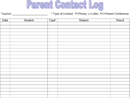 Parent Contact Log 1 form